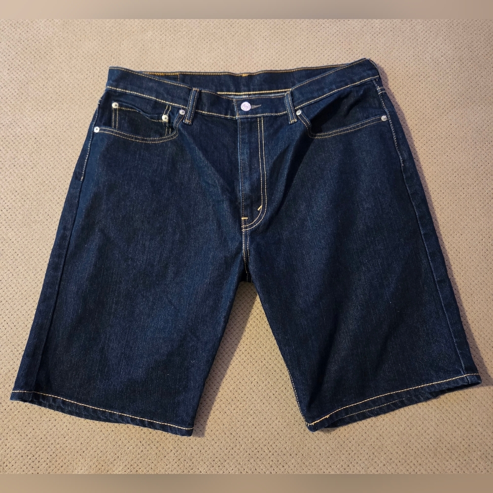 Levi's 505 men's W36 jean shorts dark wash Levi Strauss Preowned jean shorts. - Picture 3 of 11